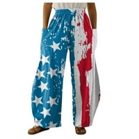 Корашански женски панталони за харем, щампа на Деня на независимостта, широк крак винтидж панталони панталони Йога дрехи с джобове