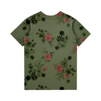 Huachen Womens Summer моден и универсален уникален V-образен обшит Advanced Printed Top