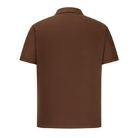 Мъжки плюс размер ризи Просверие мъже небрежно солиден пулд пухкав пачуърк цип блуза с къс ръкав