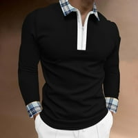 Authormvch поло ризи за мъже мъжки ежедневни летни карирани якички тениска спускайте яка с къс ръкав тениска дамски върхове черни