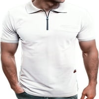 Bomotoo Men Тениски за ревера поло риза с цип Zipper Tee Основен пуловер летни върхове черни 3XL