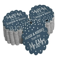 Inkdotpot Hugs & Kisses от сватбената услуга Paper Tags Craft Real Silver Foil Hang Tags