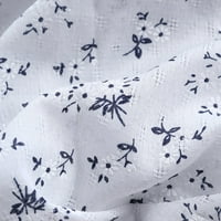 Scyoekwg клирънс жени облечени върхове за работа дамски v шия ежедневни върхове тениска блуза плисирана флорална щампа с дълъг ръкав бял xxl