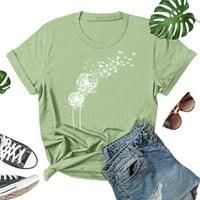 Дамски върши модни жени отпечатване на ежедневна забавна тениска за дама момиче върхове зелено l