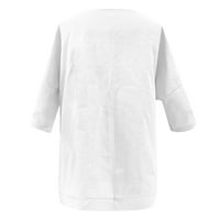 Daznico дамски върхове жени лятна солидна риза Разхлабена блуза с къси ръкави кръгли върхове на шията блузи за жени бели xxxxl