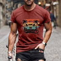 Амидоа големи и високи ризи за мъже стилни ежедневни печат Palmshadow Graphic Tees Лека мускулна риза с къс ръкав