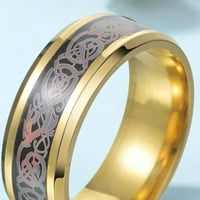 IAKSOHDU Пръстен пръстен Плаване против избледняващ деликатен лек преносим декорация от титан стомана многоцветна печат мъжки пръстен бижута аксесоар