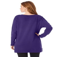 Roaman's Women's Plus Size Prochet Sweatshirt Sweatshirt Sweatshirt Sweatshirt