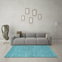Ahgly Company Indoor Rectangle Solid Slight Blue Modern Area Rugs, 7 '9'