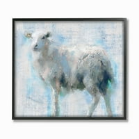 Ступел индустрии овце разходка Синьо розово текстурирани Животни Живопис рамкирани стена изкуство от главната линия студио