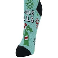 Коледни чорапи с Алое Вера, тюркоазени Звънчета, Дамски размер 5-10
