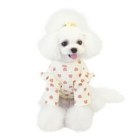 Котешко куче дишаща печат жилетка мека удобна тениска кучешки дрехи за малки кучета сладко домашно облекло кученце риза бяло голямо
