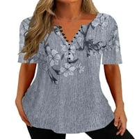 Julycc плюс размер S-5XL дамски флорални принта с къс ръкав тениска тениска блуза върхове