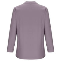 Големи памучни ленени върхове за жени бутон v шия с дълъг ръкав леки тениски блузи дамски летни есенни дрехи