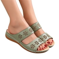 Модни дами плоски чехли за цветя римски стил пролет и летни сандали