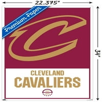 Кливланд Кавалиърс - Плакат за стена с лого с pushpins, 22.375 34