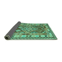 Ahgly Company Indoor Square Southwestern Turquoise Blue Country Area Rugs, 4 'квадрат