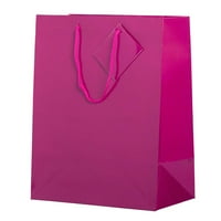 Гланцирани Подаръчни торбички, 10х13х5, Фуксия Розово, 100 пакет, Големи
