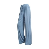 Brglopf памучни панталони за жени с висока талия с широки панталони за краката небрежна еластична талия палацо панталони свободни прилепнали джоги суитчъри