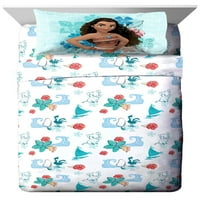 Моана синьо тропическо легло в чанта детски спален комплект с реверсивен Утешител