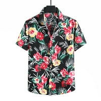 Годни риза ретро ризи мъже 50-те боди с къс ръкав мъжки летни Хавай голям размер Ревера отпечатани изненадващ яка ежедневни хлабав къс ръкав костенурка врата ежедне