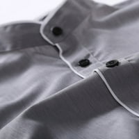 Мъжки тениски Дълъг ръкав Мъжка мода личност случайни тънък годни дълъг ръкав Топ блуза риза сиво