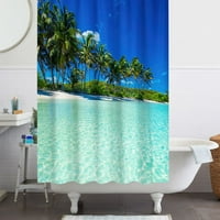 knqrhpse душ завеса океански плаж печат душ завеса с куки водоустойчиви душ завеса баня тежка странична завеса за душ завеса за миене бързо сухо