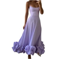 Абитуриентски рокли Дамска А-линия рокля с жартиери флорални голям подгъва вечерна рокля с тиранти в-врата клирънс рокля