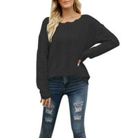 Pimfylm женски пуловер пуловери плетене на една кука пуловери облечени удобни черни l
