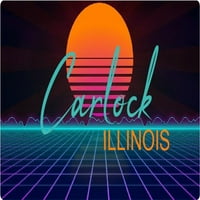 Carlock Illinois Vinyl Decal Stiker Retro Neon Design
