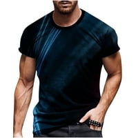 Мъжки ризи клирънс Плюс размер случайни кръг врата 3г дигитален печат Пуловер фитнес спортни шорти ръкави т риза блуза