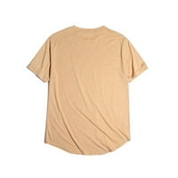 Мъжко лято Плътен цвят Спортни мърляч памук с къс ръкав тениска топ блуза