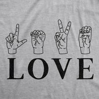 Дамски любовен жесточ Език тениска сладък ASL Valentine Day Tee - xxl дамски графични тийнейджъри