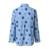 Дамски върхове Небрежни свободни дамски разхлабена маргаритка печат дълга риза памук дами ежедневни върхове тениска блуза в продажба