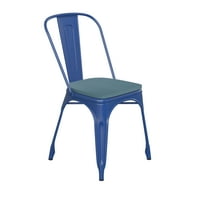 Двуслойни търговски клас син метал вътрешен-открит Стифиращи стол с Тийл-синьо Поли смола дърво седалка