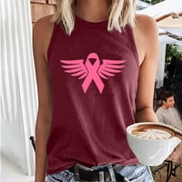 Лента за рак на гърдата за рак на гърдата за жени модерни графични тийнейджъри oneck студени рамо ризи лятна тениска
