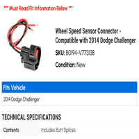 Конектор за сензор за скорост на колелата-съвместим с Додж Чалънджър