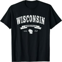 Винтидж риза от Уисконсин, затруднен тий wi badger state