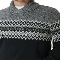 Мъжки празничен Шал яка пуловер-размери ХС до 4ХБ