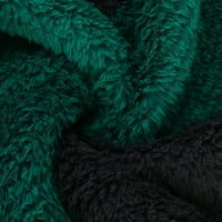 Хфихгф Дамски Оувърсайз Шерпа сива врана пухкава руно карирана сако цип нагоре Връхни дрехи зимни топло палто с джобове армия зелен с
