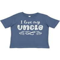 Inktastic обичам моя чичо- сърца подарък за малко дете или тениска за момиче
