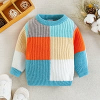 Sngxgn Toddler Baby Boy Boy Knit пуловер пуловер Основни плетени върхове Сладки момчета за връхни дрехи, оранжеви, размер 100