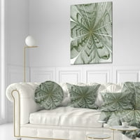 Дизайнарт симетрично Светло зелено фрактално цвете - флорална възглавница за хвърляне-12х20