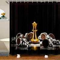 Тийнейджъри душ завеса шах шахма за баня за деца за възрастни модерни златни шах за баня баня завеса завеса черно бяла шах