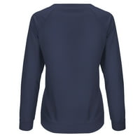 Дамски върхове Плюс размер модерен Дълги ръкави ежедневни ризи печат кръг врата суитчър пуловер хлабав туника върхове до 65% разстояние