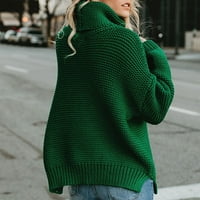 Миаилима пуловер за жени дамски есенни и зимни Европейски и американски плетени дебела нишка Дълъг ръкав Поло Пуловер пуловер