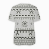 Дамски летни тениски Небрежни върхове за кръгли шия печат свободен комфортен блуза с къс ръкав xl