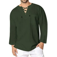 Мъжки ежедневни Плътен цвят Дълъг ръкав в-Деколте ризи пуловер блуза върхове