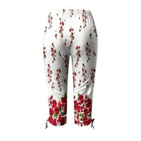 Жени плюс разтвор за размери Жените удобни изрязани развлекателни панталони Панталони Сути панталони Йога панталони червено