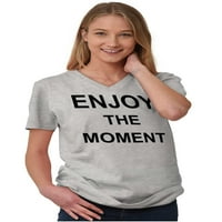Насладете се на миг красиви вдъхновяващи тениски на тениски на тениски за шията жени Бриско Брандс 3x